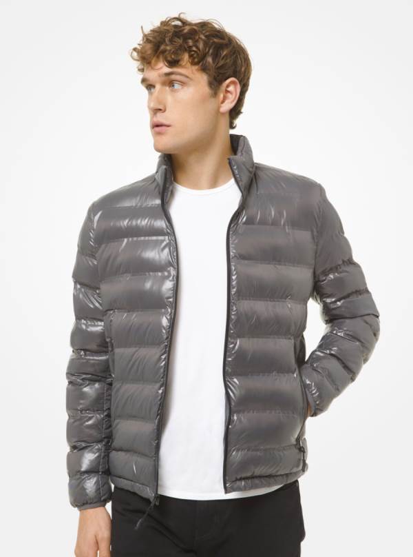 Panske Bundy Michael Kors Quilted Nylon Packable Puffer Siva - Oblecenie Michael Kors Levně | KAEDC-0174